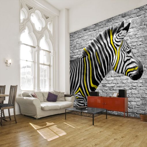 ozdoby ścian żółta zebra