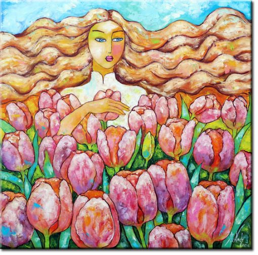 obraz jak malowany pole tulipanów