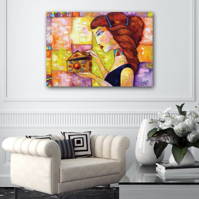 plakat jak malowany rudowłosa kobieta