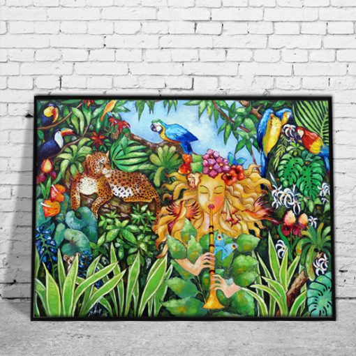 plakat tropikalne rośliny i zwierzęta