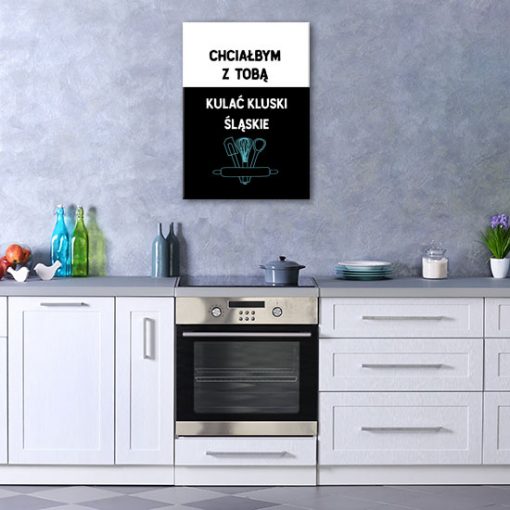plakat do kuchni czarno-biały