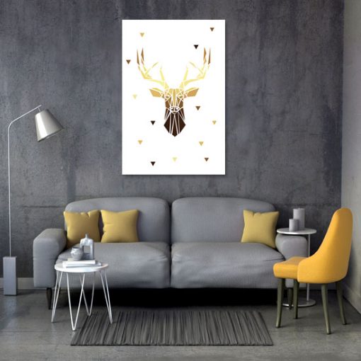 geometryczny obraz z jeleniem