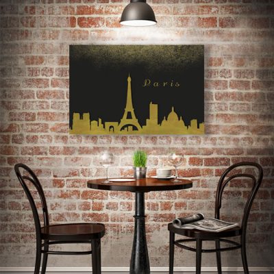 obraz z paryskim krajobrazem w jadalni