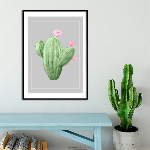 plakat z motywem kaktusa