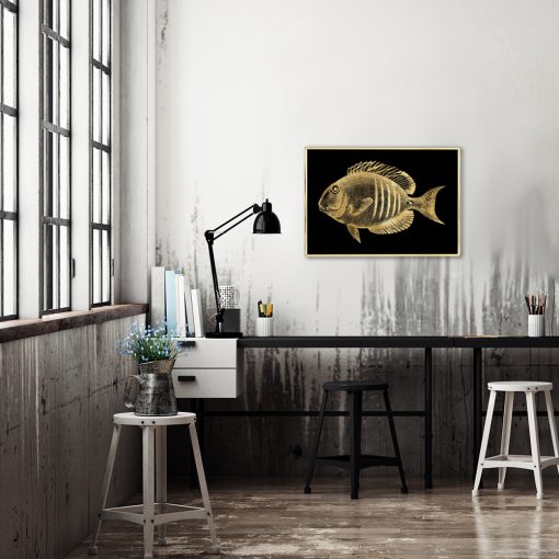 plakat z motywem złotej rybki