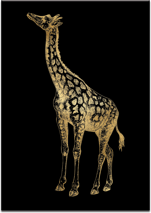 złoty plakat z żyrafą