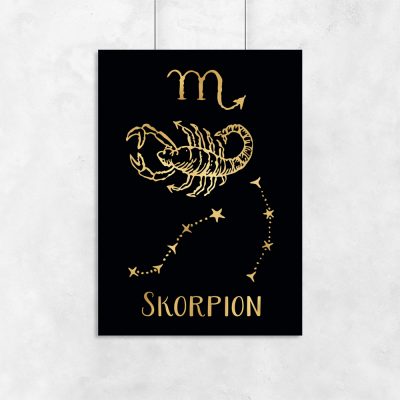 złocony plakat skorpion