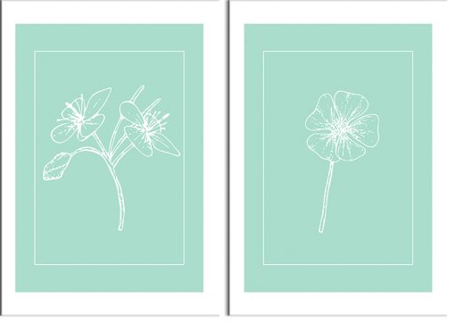 dwa plakaty z kwiatami