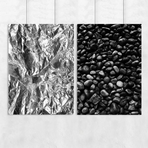 plakaty czarno-białe z kamieniami