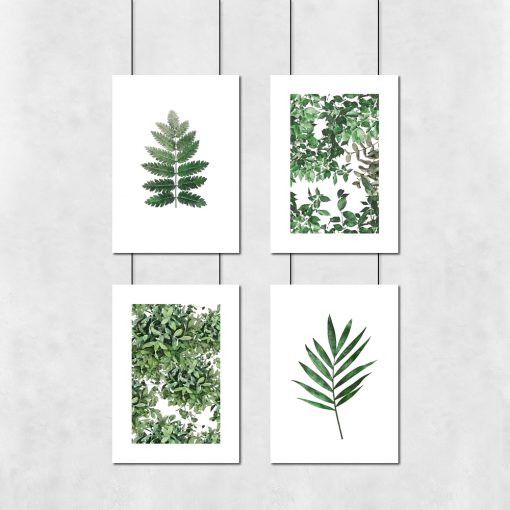 plakaty zielone liście zestaw