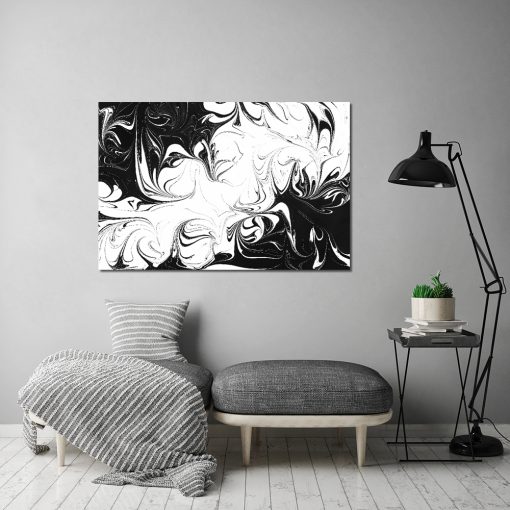 Obraz z czarno-białym motywem do salonu