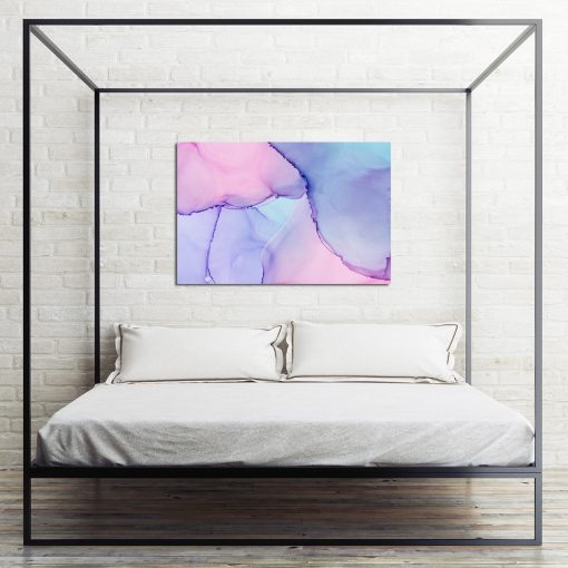 Obraz z różową abstrakcją do sypialni