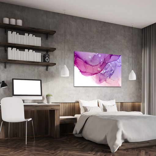 Obraz z różową abstrakcją do sypialni