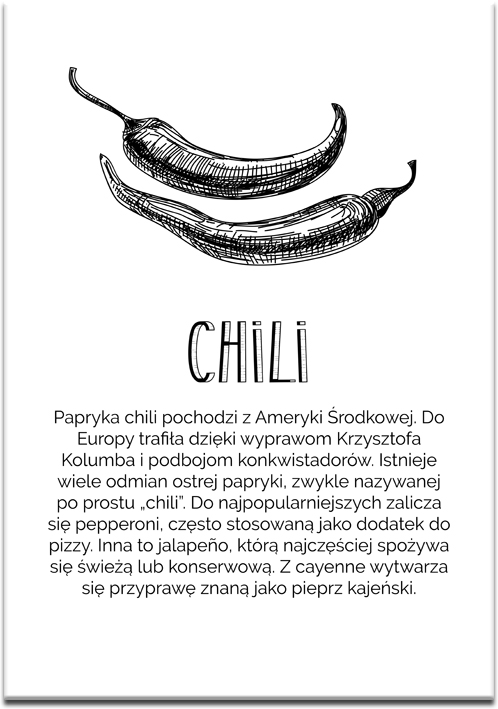 Plakat z informacją na temat papryczki chili
