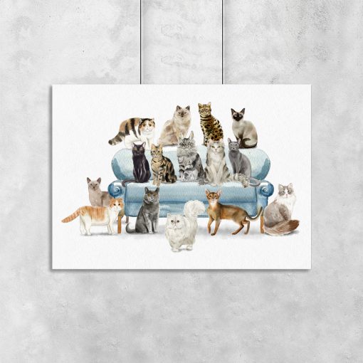 Plakat z motywem kotów do sypialni