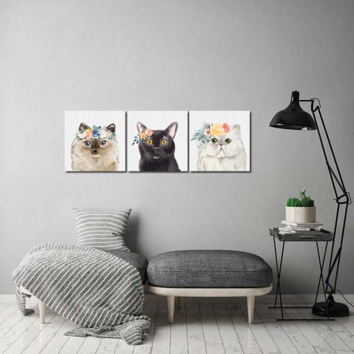 Obraz z kotami do dekoracji salonu