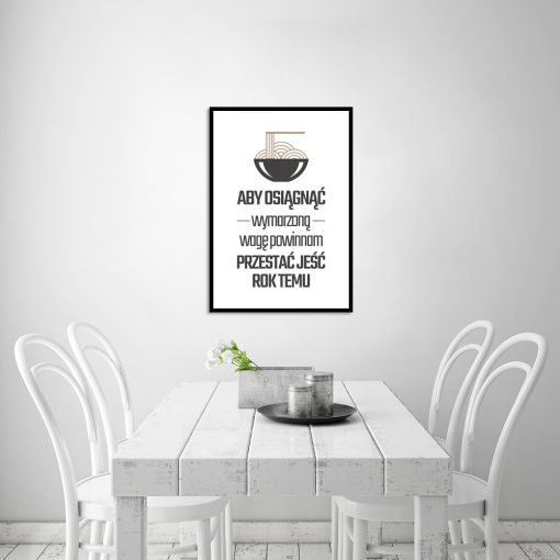 Czarno biały plakat do dekoracji kuchni