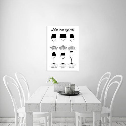 Plakat z kieliszkami do wina - dekoracja kuchni