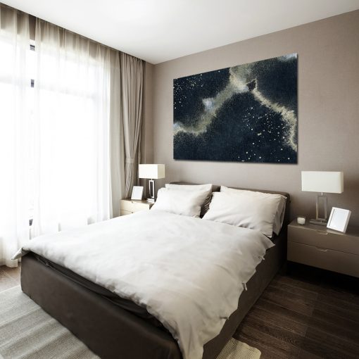 Granatowy obraz na ścianę do sypialni