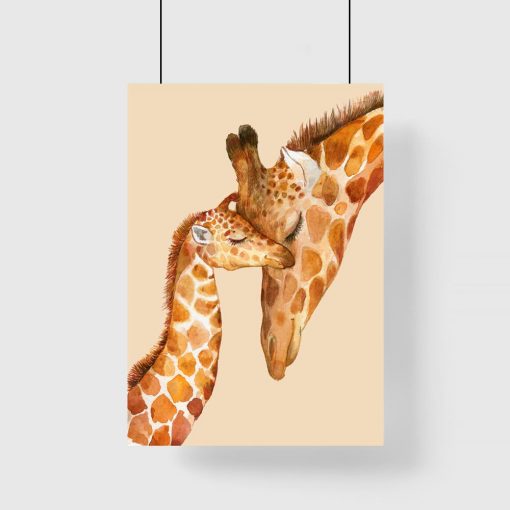 plakat z motywem żyraf