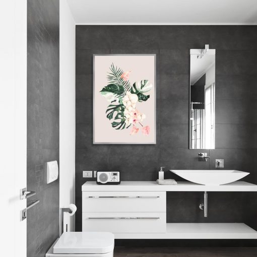 Tropikalny plakat do łazienki