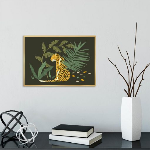 Plakat gepard i liście
