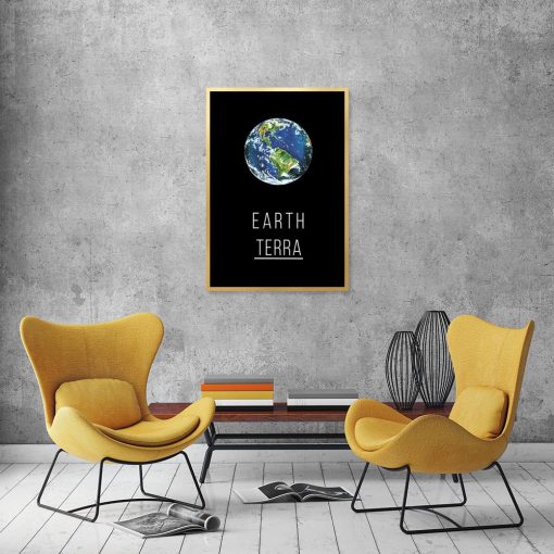 Plakat Ziemia na czarnym tle