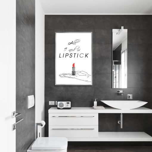 Czarno-biały plakat do łazienki