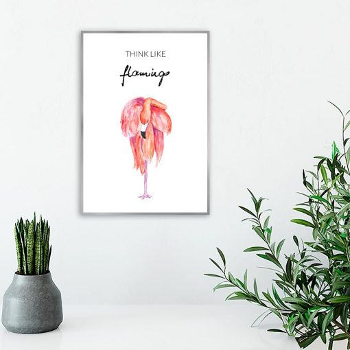 Plakat na ścianę z flamingiem