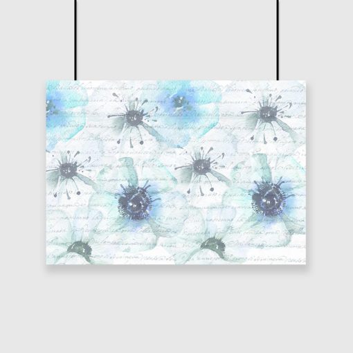 plakat niebieskie kwiaty