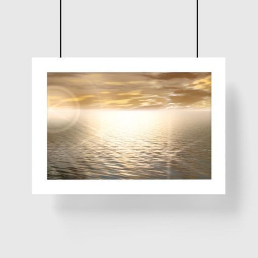 plakat z motywem morza i słońca