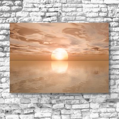 plakat zachód słońca i morze
