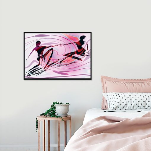 różowy plakat z motywem abstrakcji