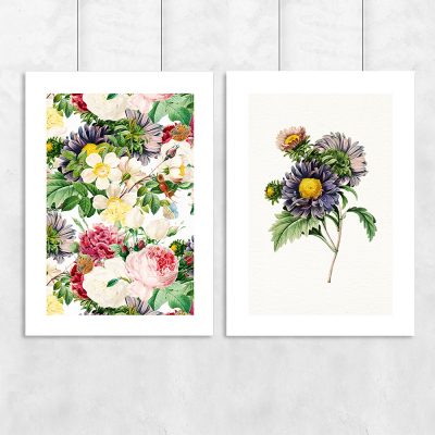 podwójny plakat z motywem kwiatów
