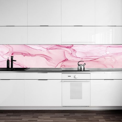 fototapeta kuchenna z różową abstrakcją