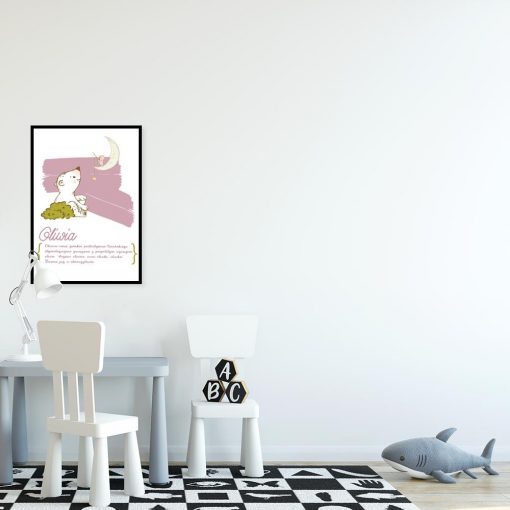 plakat różowy do pokoju dziecka