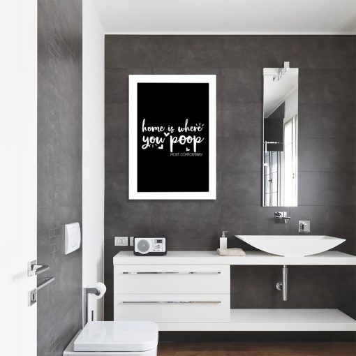 plakat do łazienki z humorystycznym napisem