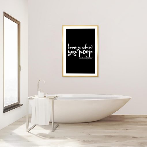plakat łazienkowy z motywem domu