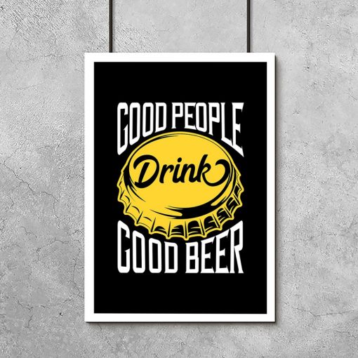plakat przedstawiający kapsel od piwa