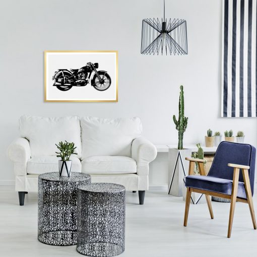 plakat przedstawiający motocykl