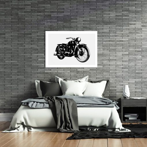 plakat do sypialni z motocyklem