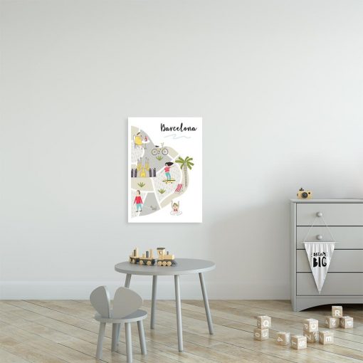 plakat do pokoju dziecka przedstawiający Barcelonę
