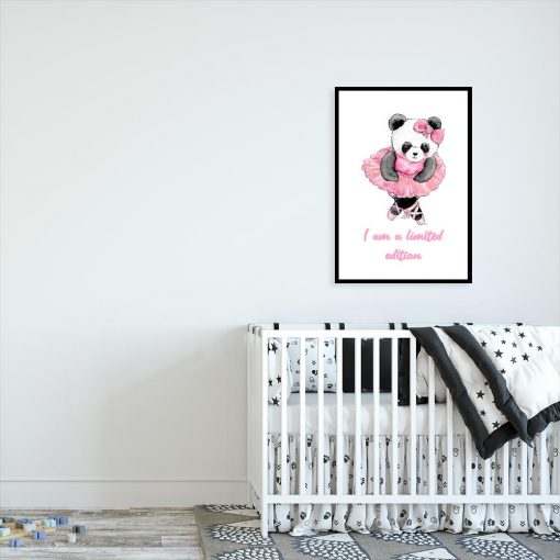 plakat z pandą-baletnicą dla dziecka