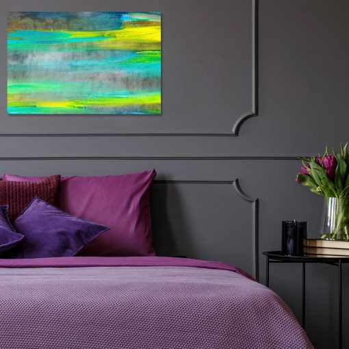 obraz do sypialni z motywem plam farby