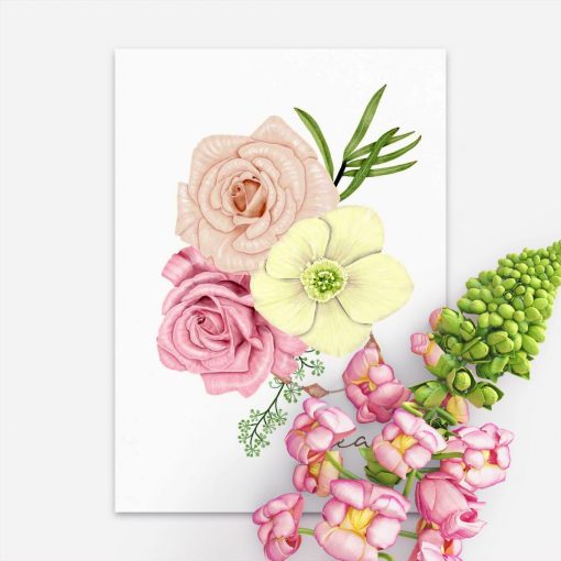 plakat z motywem kwiatów