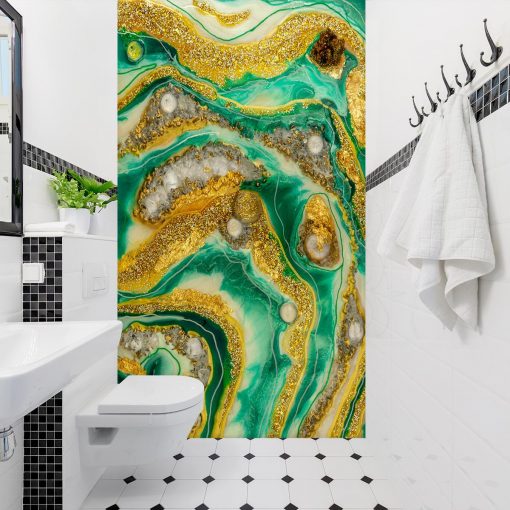 Ściana z żywicy - geode resin art do łazienek