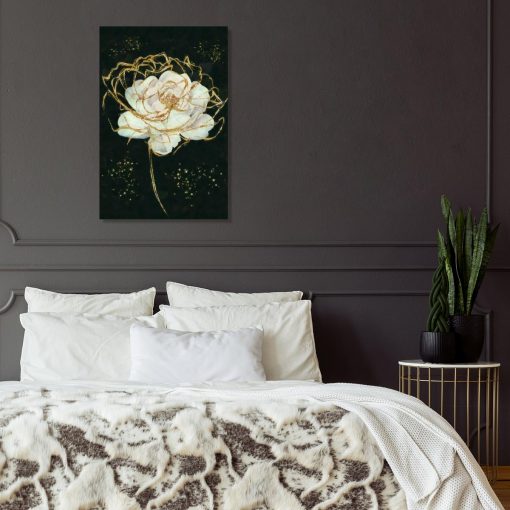 Obraz z motywem białej róży do sypialni