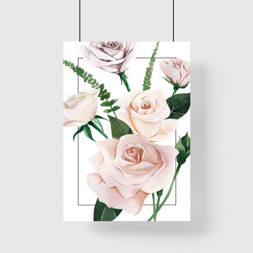 plakat botaniczny z różą