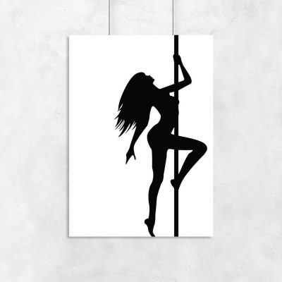 Plakat pole dance - Tancerka w rozpuszczonych włosach