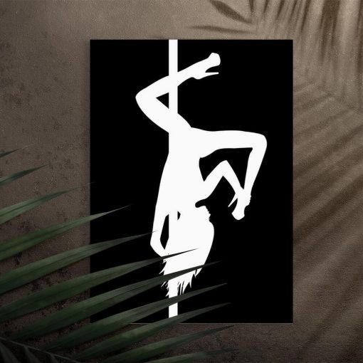 Plakat z odwróconą figura - Pole dance